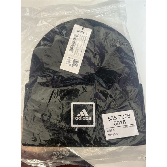 adidas Other - Adidas Wide Cuff Fold‎ Beanie Black/white   UNISEX 015517 NWT